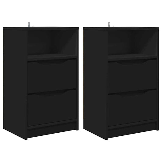Comodini 2 pcs Nero 40 x 30 x 467 cm Legno multistrato 888910