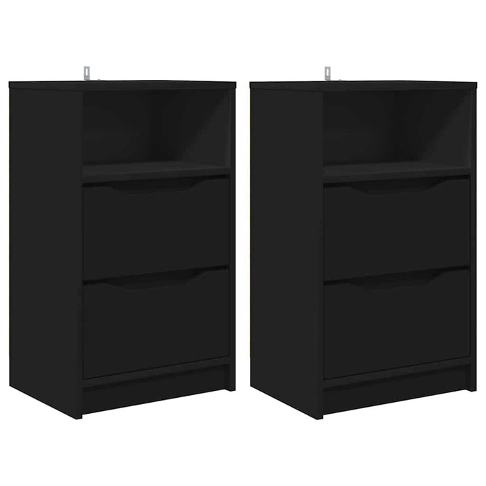 Comodini 2 pcs Nero 40 x 30 x 467 cm Legno multistrato 888910