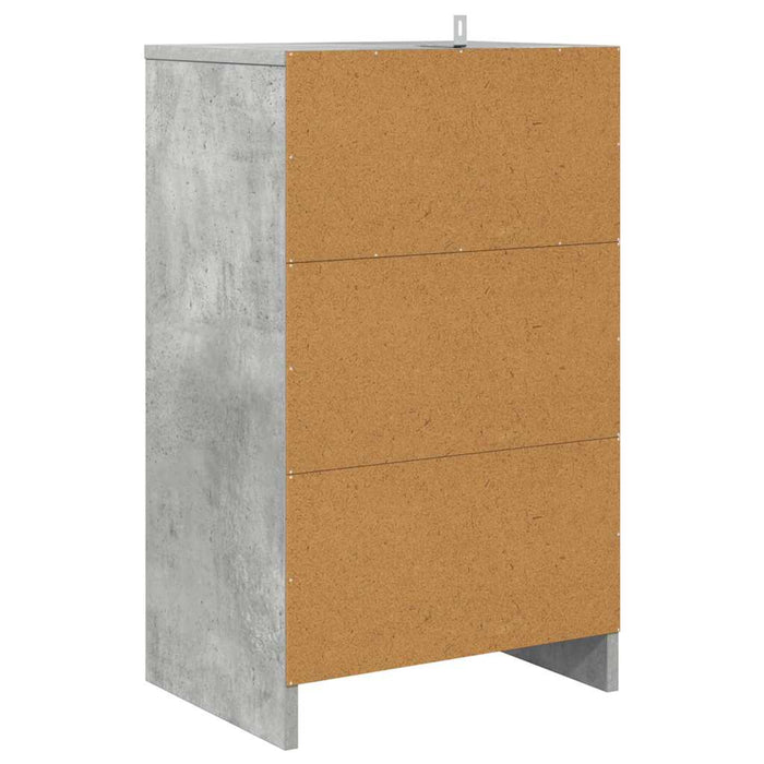 Comodino Grigio cemento 40 x 30 x 467 cm Legno multistrato 888913