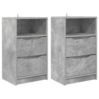 Comodini con cassetto 2 pcs Grigio cemento 40 x 30 x 467 cm 888914
