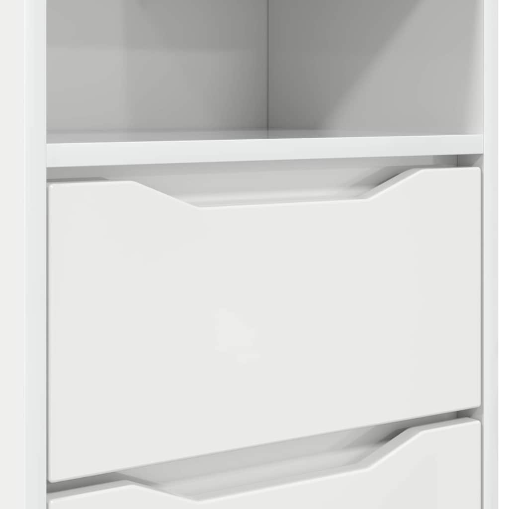 Comodino Bianco Lucido 40 x 30 x 467 cm Legno multistrato 888915