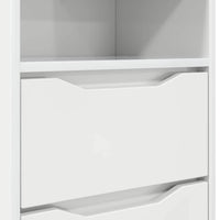 Comodino Bianco Lucido 40 x 30 x 467 cm Legno multistrato 888915