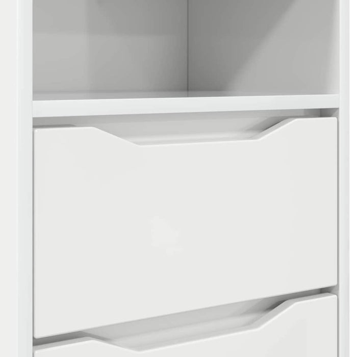 Comodino Bianco Lucido 40 x 30 x 467 cm Legno multistrato 888915