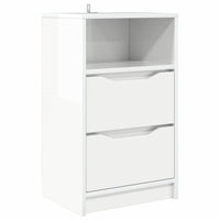 Comodino Bianco Lucido 40 x 30 x 467 cm Legno multistrato 888915