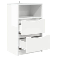 Comodino Bianco Lucido 40 x 30 x 467 cm Legno multistrato 888915