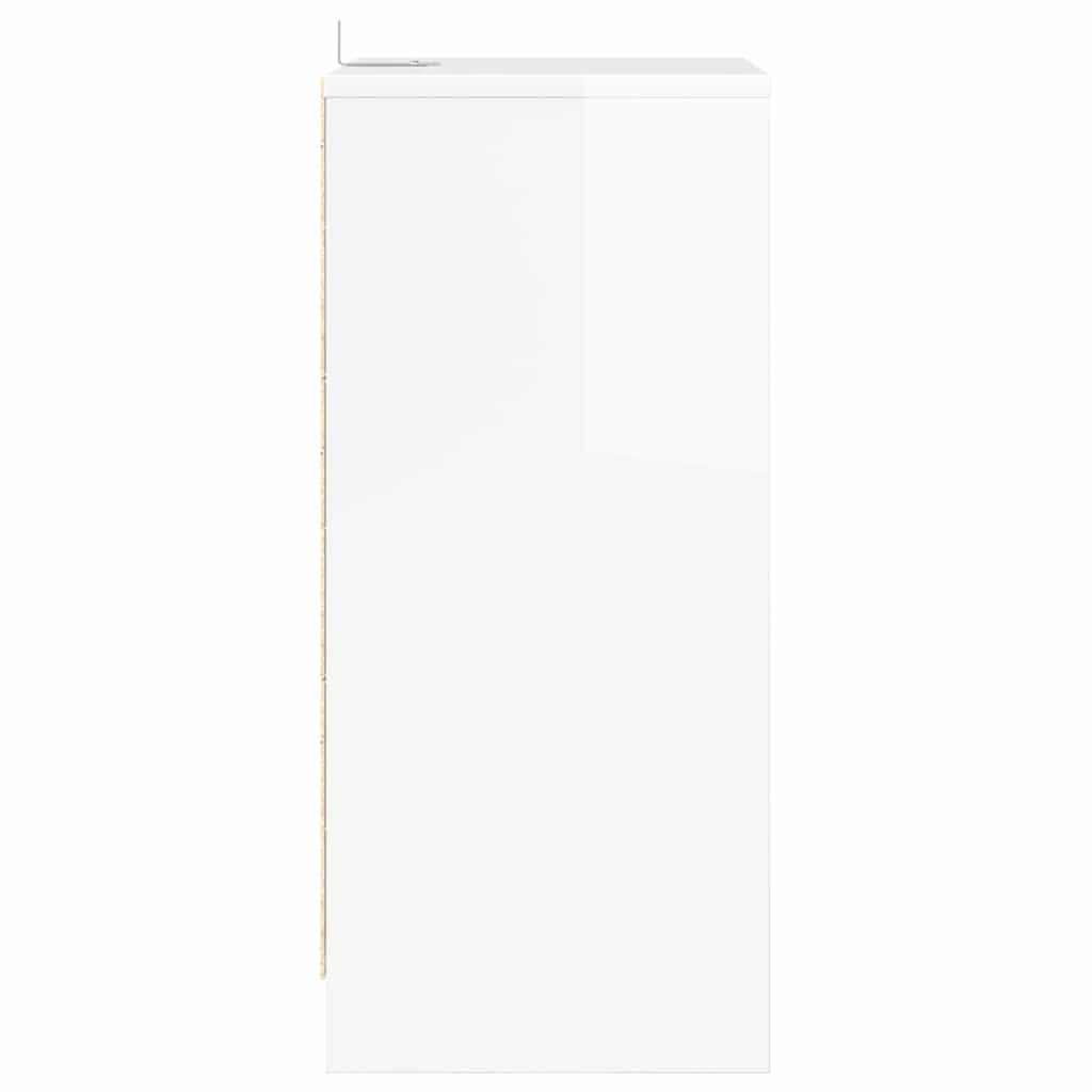 Comodino Bianco Lucido 40 x 30 x 467 cm Legno multistrato 888915