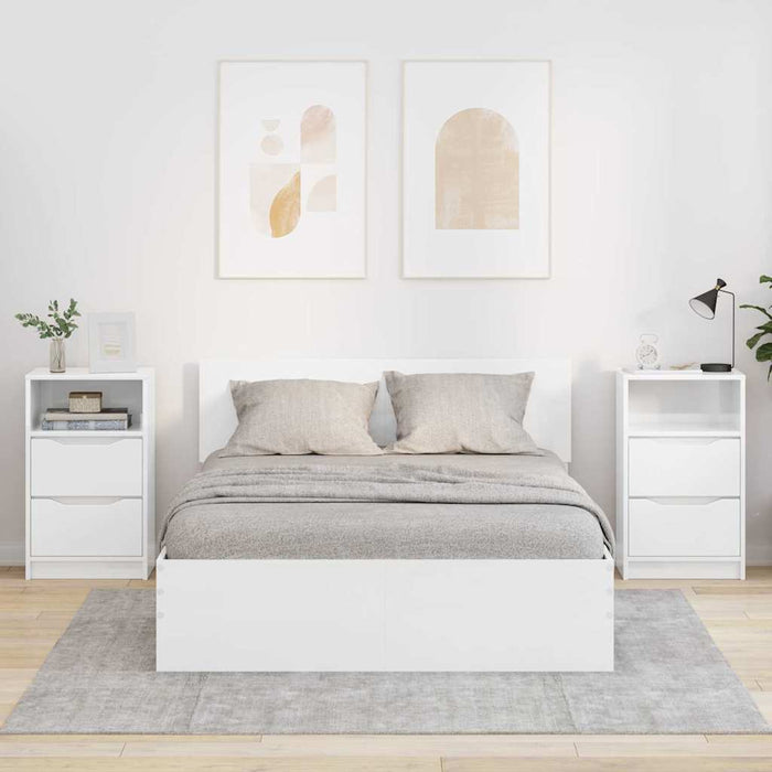 Comodini 2 pcs Bianco Lucido 40 x 30 x 467 cm Legno multistrato 888916