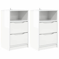 Comodini 2 pcs Bianco Lucido 40 x 30 x 467 cm Legno multistrato 888916