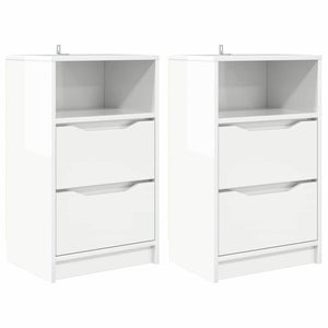 Comodini 2 pcs Bianco Lucido 40 x 30 x 467 cm Legno multistrato 888916