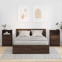Comodini con cassetto 2 pz-Set di 2 Tavolino da notte Rovere Marrone 40 x 30 x 467 cm