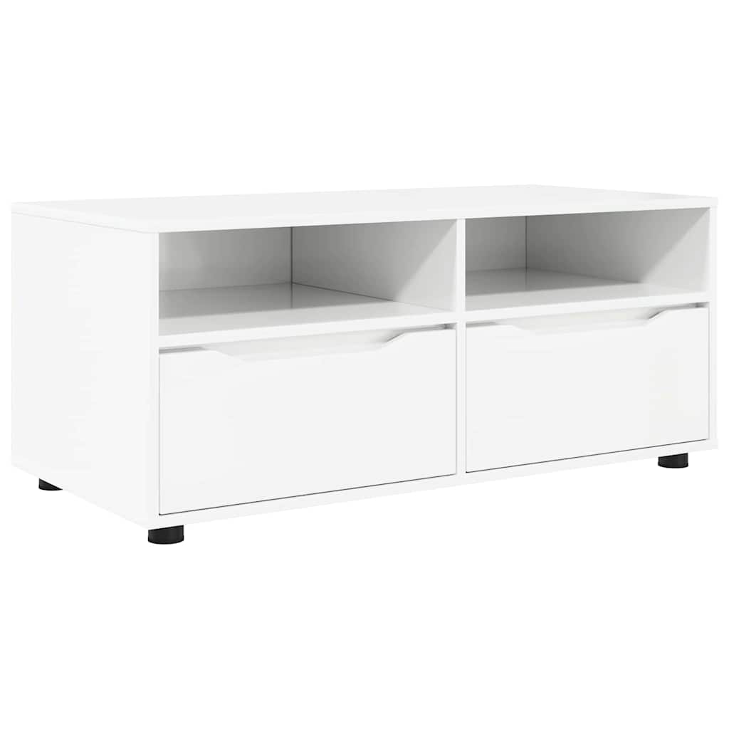 Mobile TV-Credenza TV-Console TV Bianco Lucido 100 x 48 x 43 cm Legno multistrato