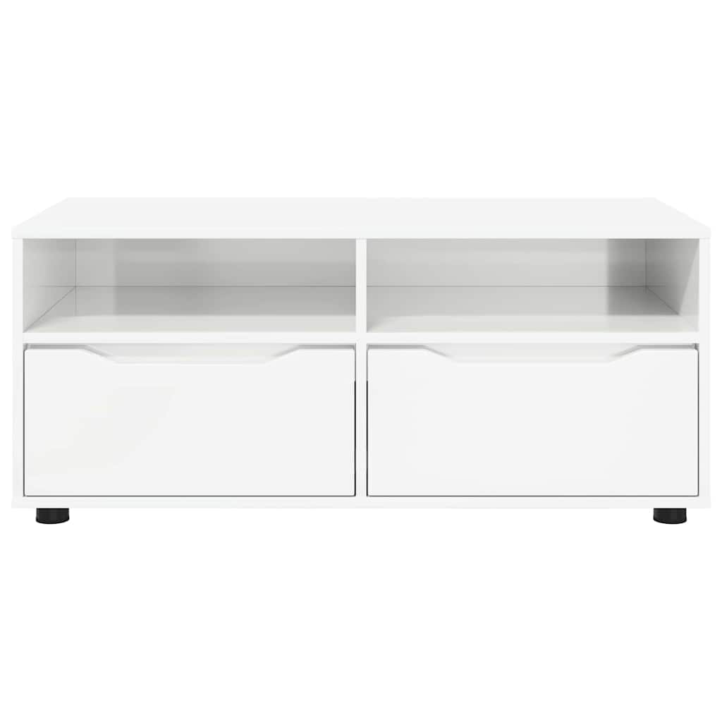 Mobile TV-Credenza TV-Console TV Bianco Lucido 100 x 48 x 43 cm Legno multistrato