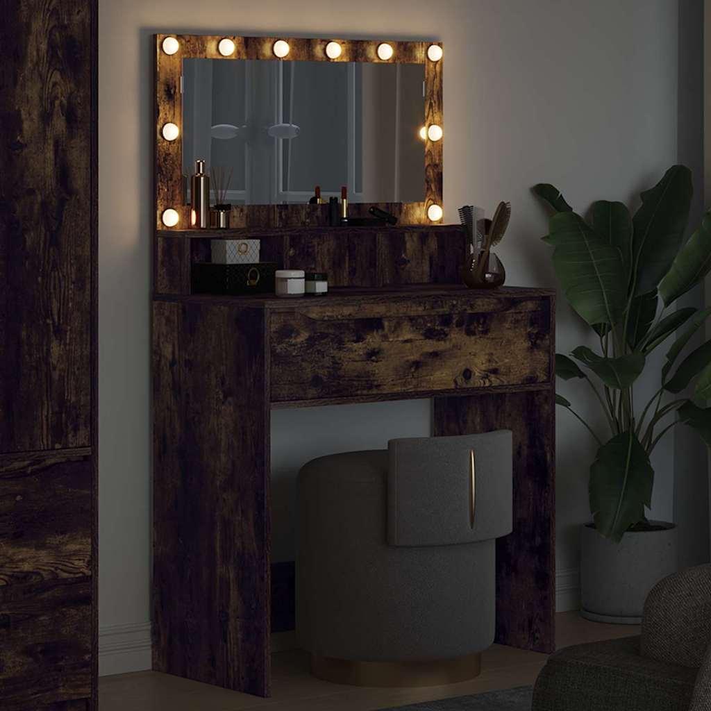 Tavoli da Trucco per Camera da Letto con cassetto Rovere fumé 888972