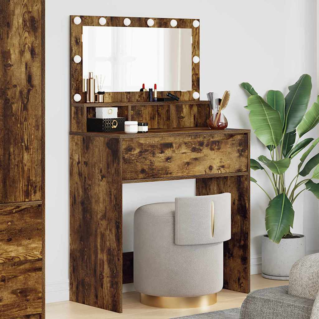 Tavoli da Trucco per Camera da Letto con cassetto Rovere fumé 888972