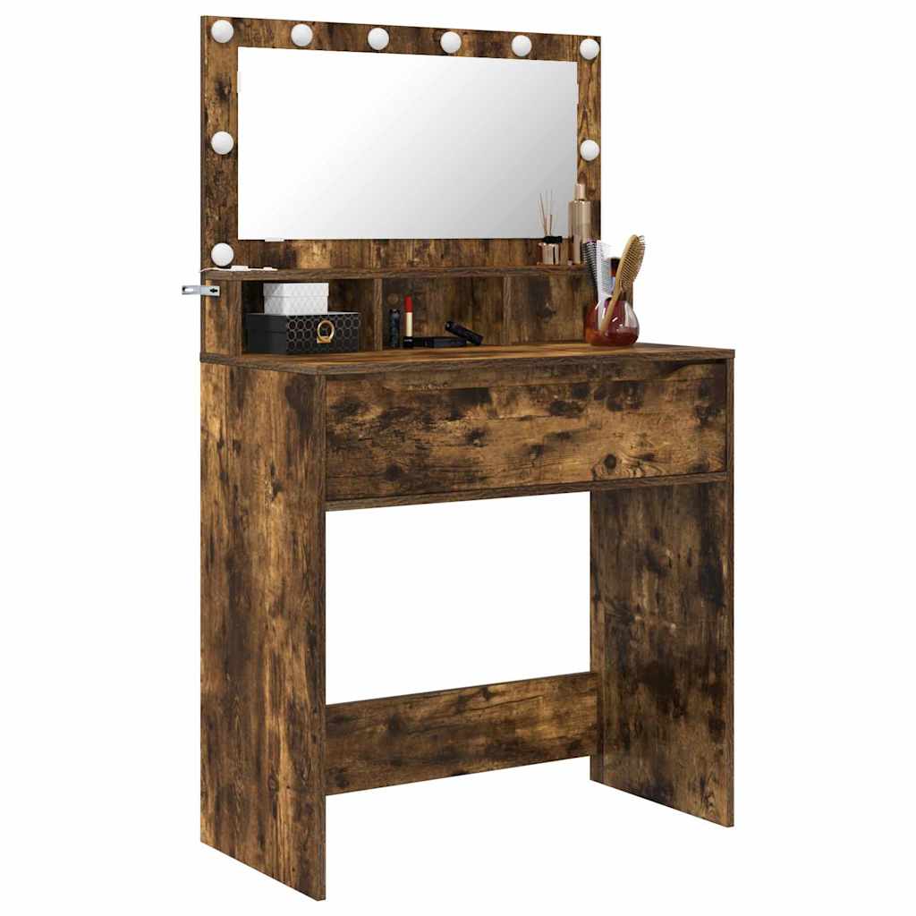 Tavoli da Trucco per Camera da Letto con cassetto Rovere fumé 888972