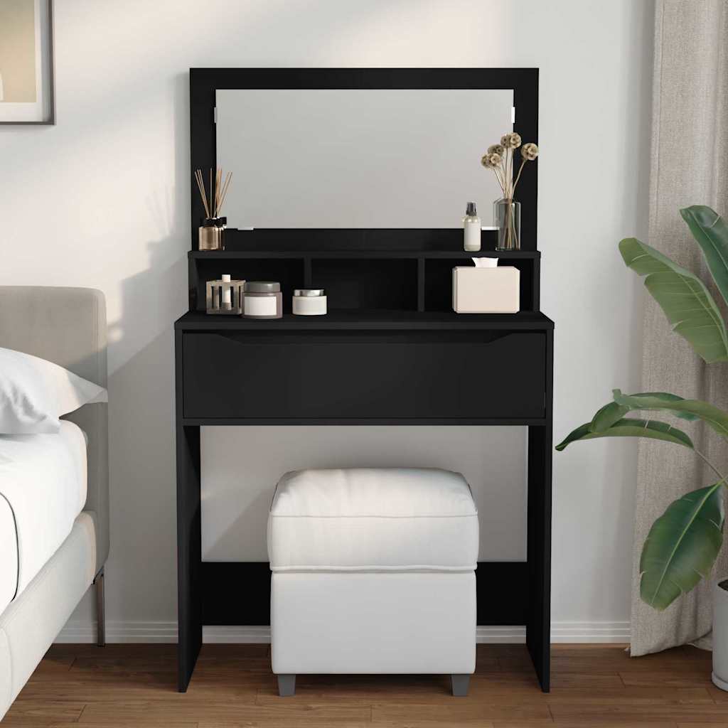 Tavoli da Trucco per Camera da Letto Nero 80 x 39,6 x 135 cm 888978