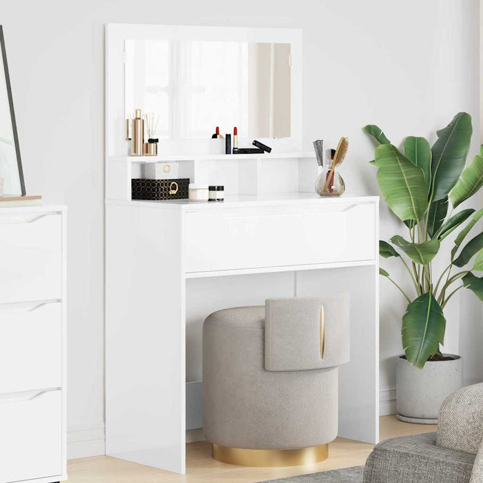 Tavoli da Trucco per Camera da Letto con cassetto Bianco Lucido 888981