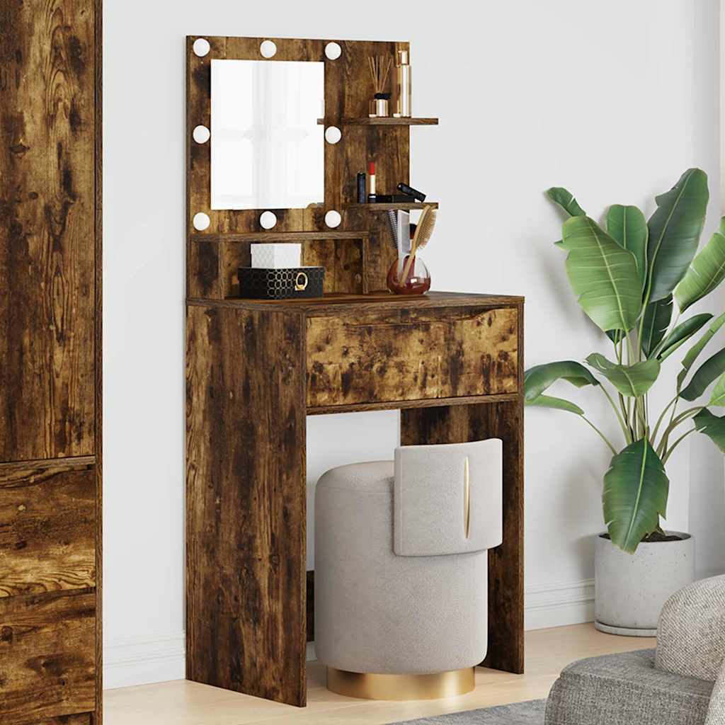 Tavoli da Trucco per Camera da Letto con cassetto Rovere fumé 888992
