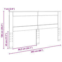 Testiera con testiera Bianco 200 cm Legno multistrato 887417