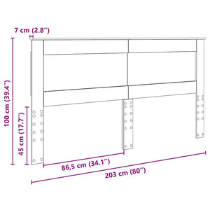 Testiera con testiera Bianco 200 cm Legno multistrato 887417