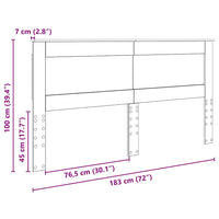 Testiera con testiera Bianco 180 cm Legno multistrato 887425