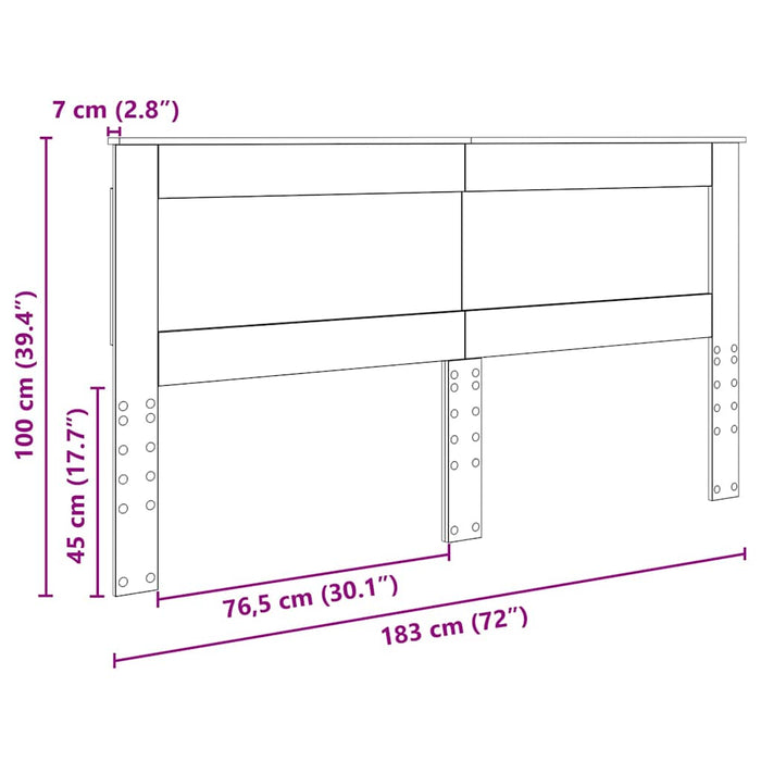 Testiera con testiera Bianco 180 cm Legno multistrato 887425