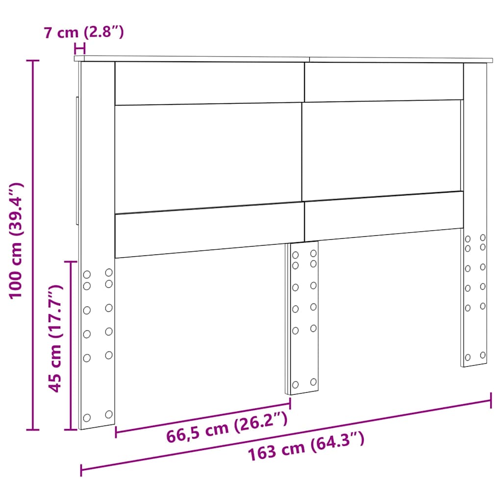 Testiera con testiera Bianco 160 cm Legno multistrato 887433