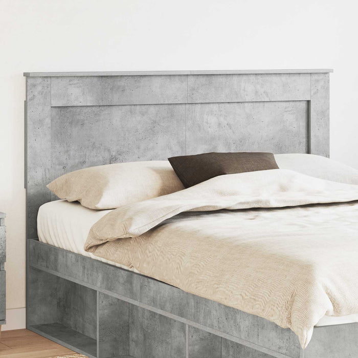 Testiera con testiera Grigio cemento 140 cm Legno multistrato 887452