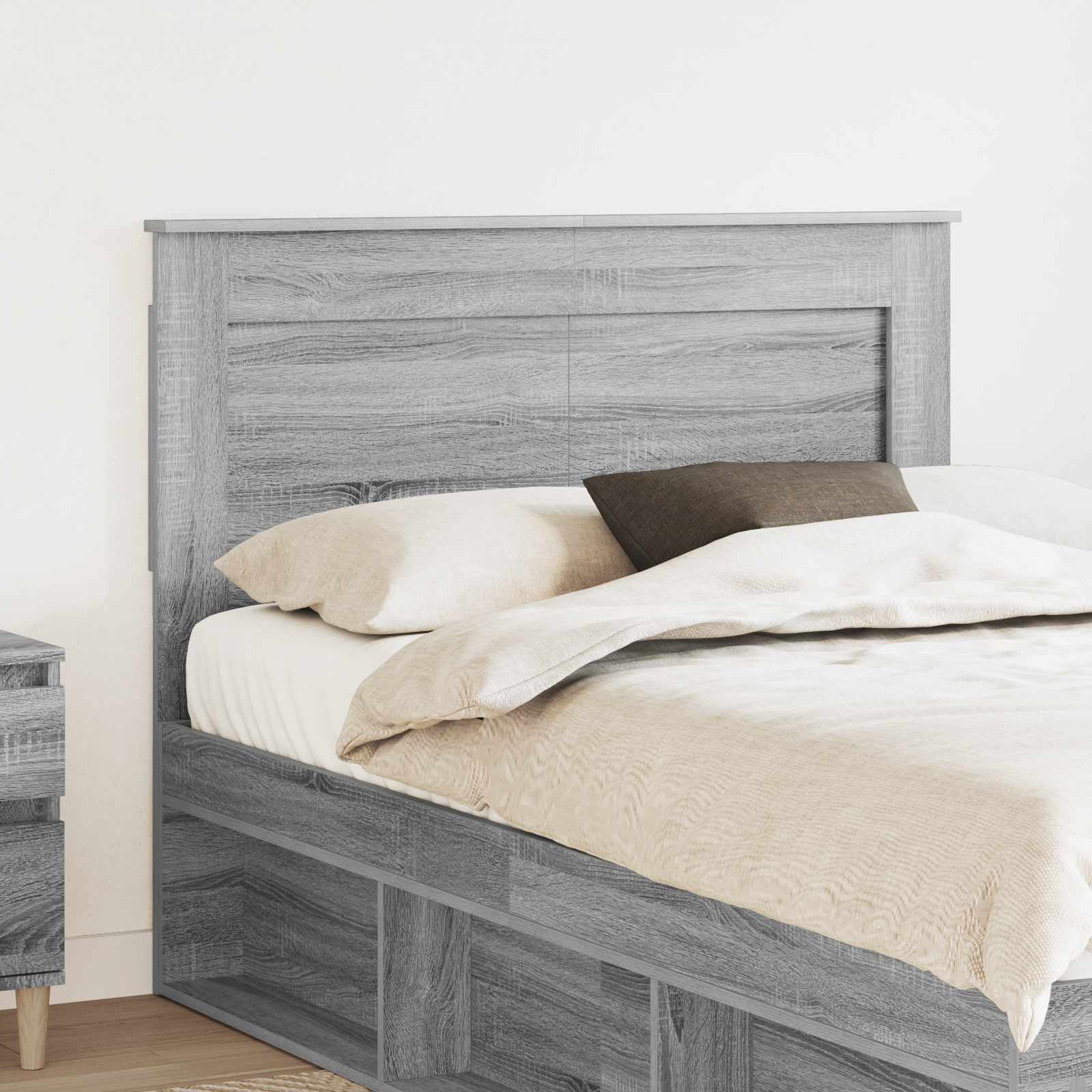 Testiera con testiera Grigio Sonoma 120 cm Legno multistrato 887470