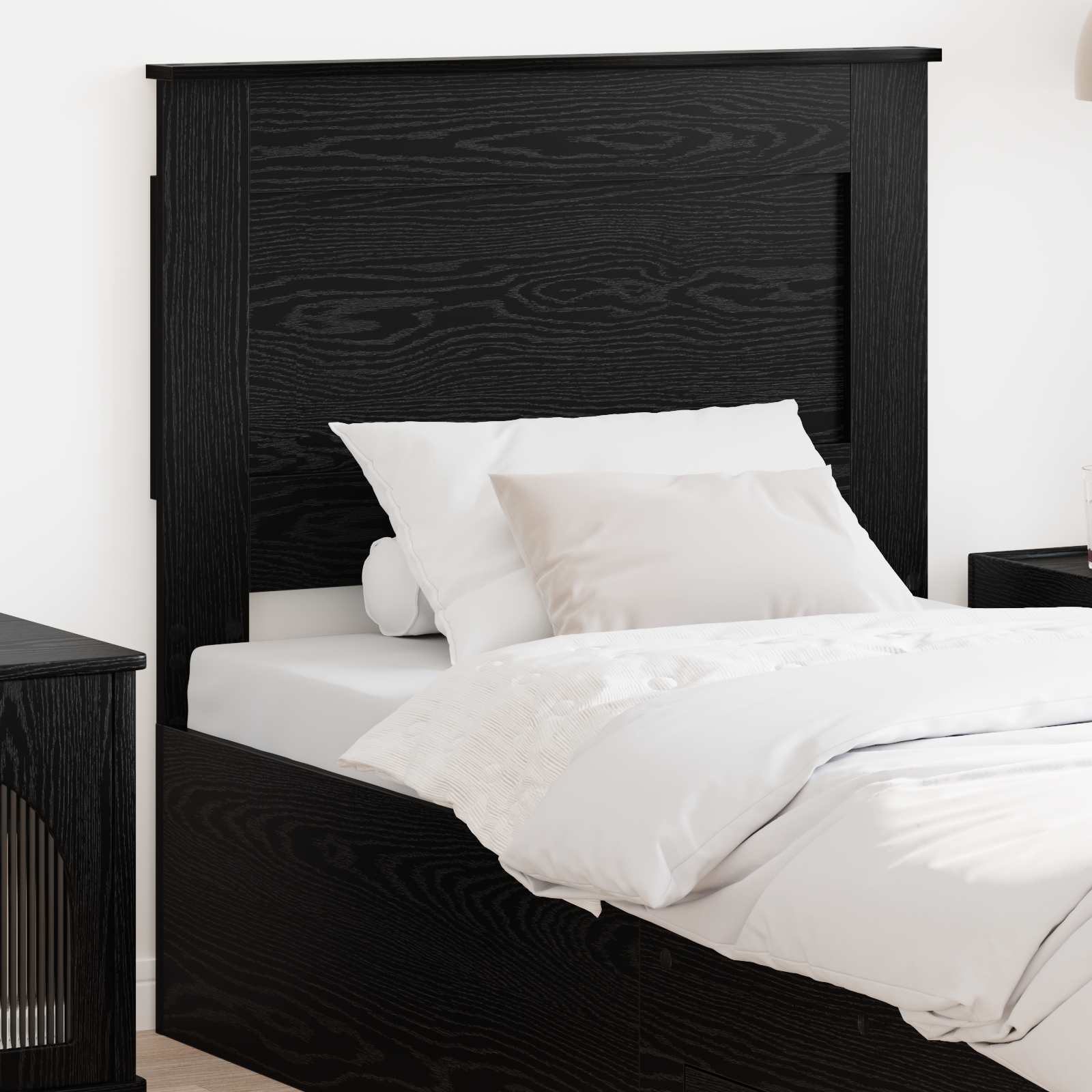 Testiera con testiera Rovere Nero 100 cm Legno multistrato 887474