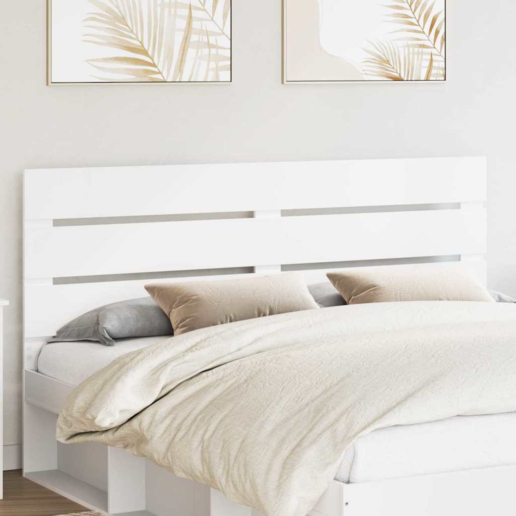 Testiera-Testata-Testiera Decorativa Bianco 200 cm Legno multistrato 801028