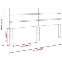 Testiera con testiera Grigio cemento 200 cm Legno multistrato 887508
