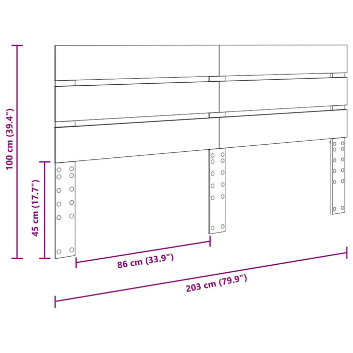 Testiera con testiera Grigio cemento 200 cm Legno multistrato 887508