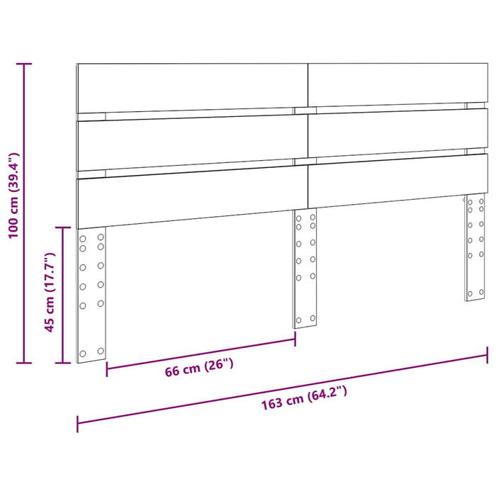 Testiera con testiera Grigio cemento 160 cm Legno multistrato 887524