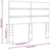 Testiera con testiera Bianco 135 cm Legno multistrato 887545