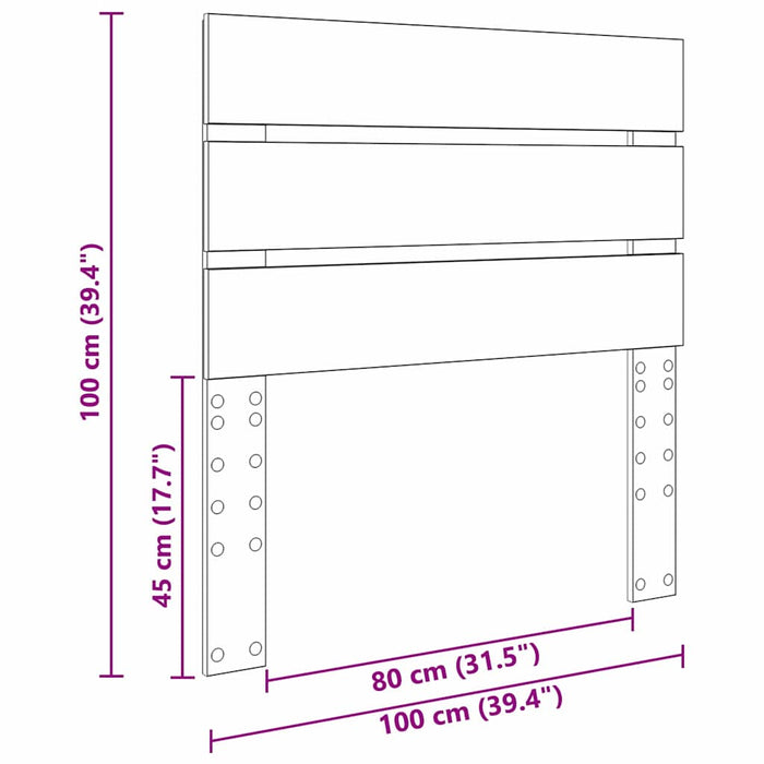 Testiera con testiera Rovere fumé 100 cm Legno multistrato 887565