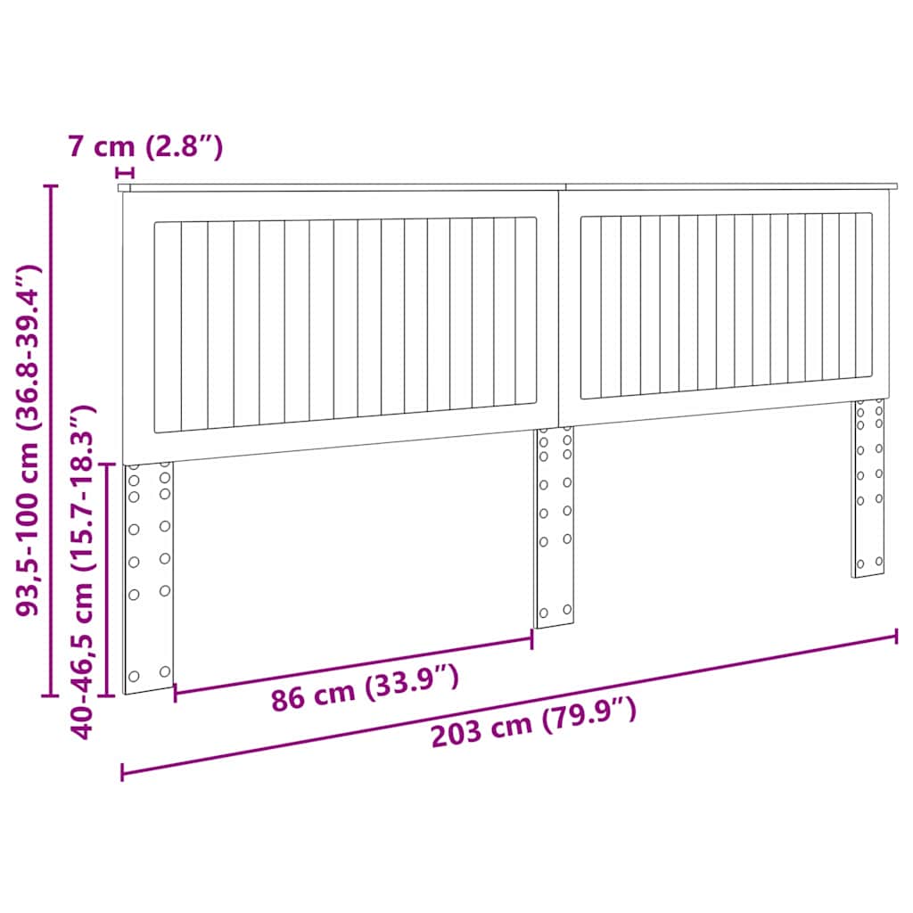 Testiera-Testata-Testiera Decorativa Rovere fum¨¦ 200 cm Legno multistrato 764478