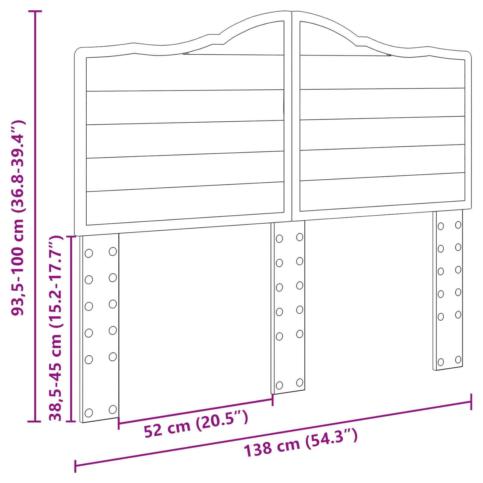 Testiera con testiera Legno vecchio 135 cm Legno multistrato 888020