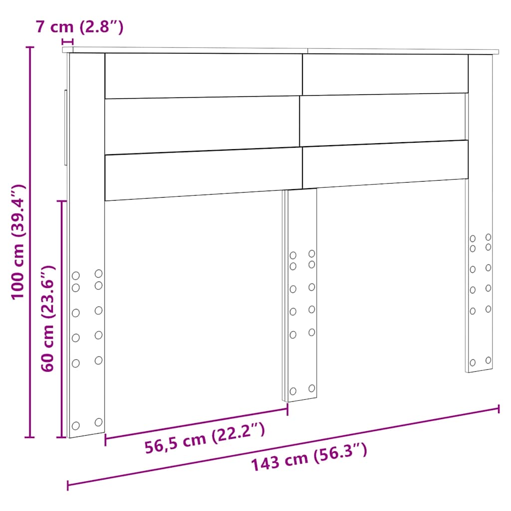 Testiera con testiera Bianco 140 cm Legno multistrato 888109