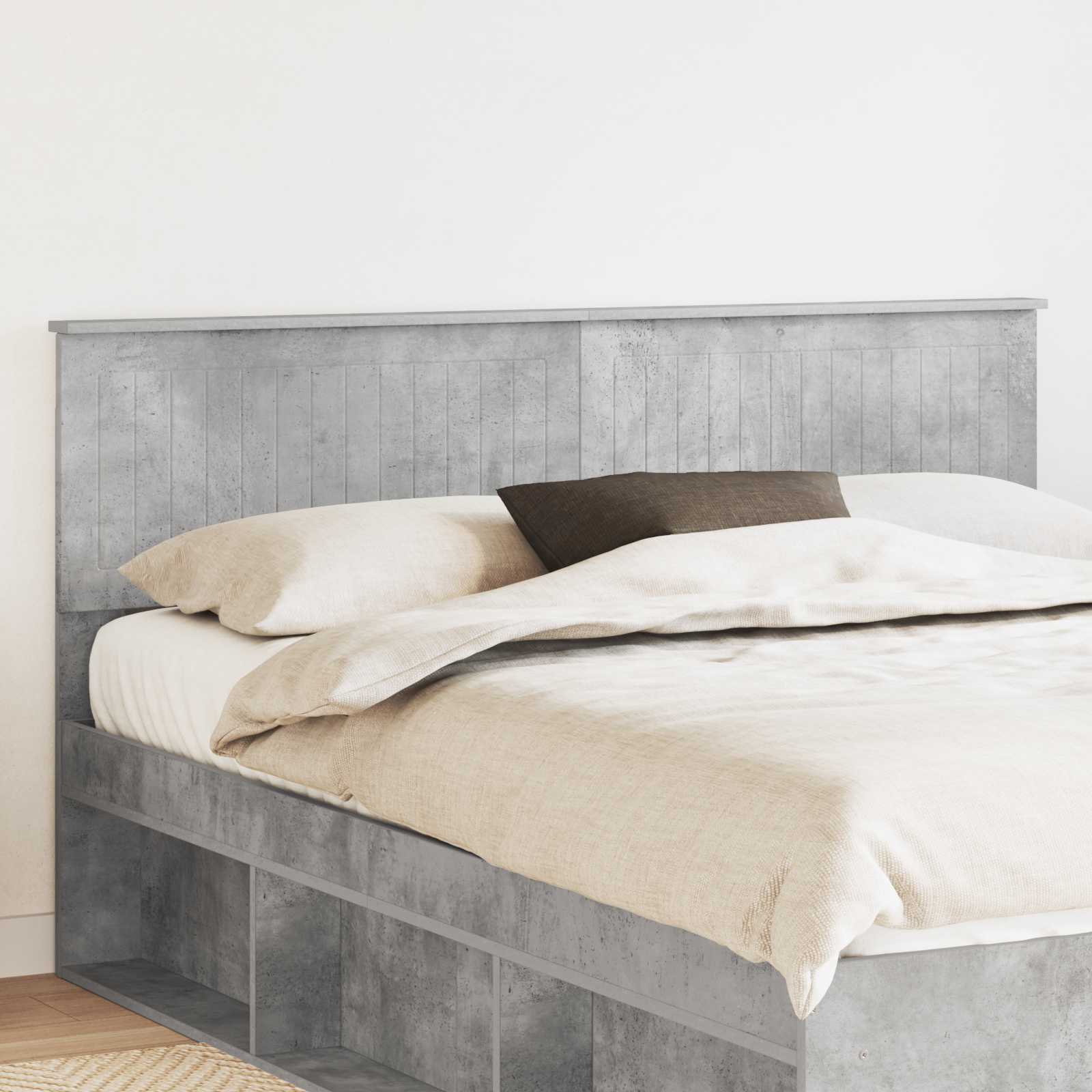 Testiera con testiera Grigio cemento 160 cm Legno multistrato 888400