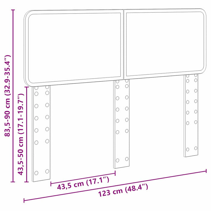 Testiera con testiera Rovere Sonoma 120 cm Legno multistrato 888564