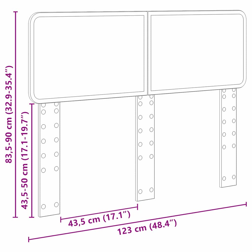 Testiera-Testata-Testiera Decorativa Grigio Sonoma 120 cm Legno multistrato 958920