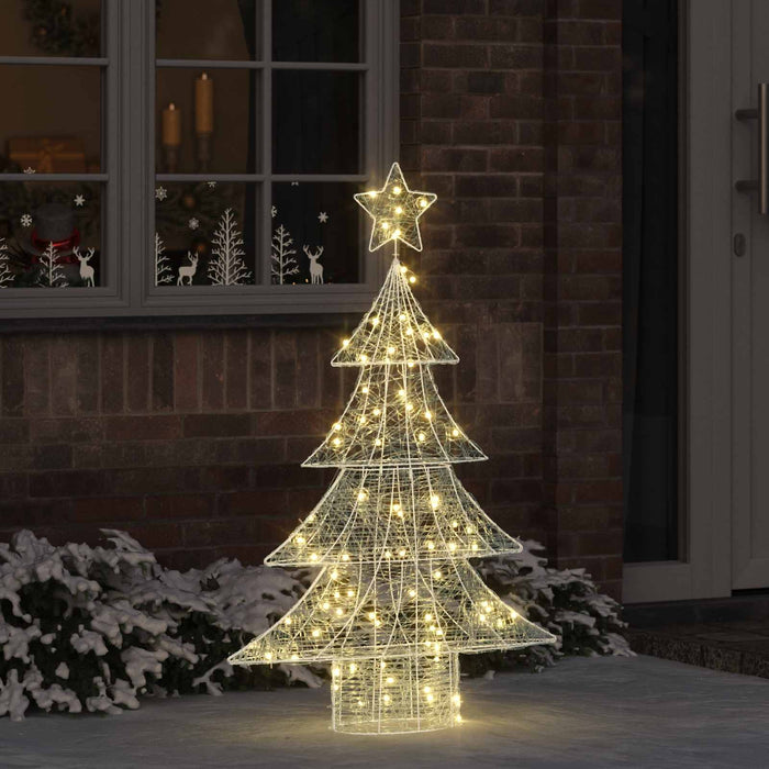 Albero di Natale con 100 LED Bianco caldo 120 cm Acrilico 42018973