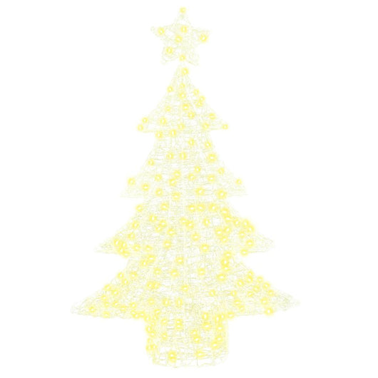 Albero di Natale con 100 LED-Luci decorative natalizie Bianco caldo 120 cm Acrilico 561698