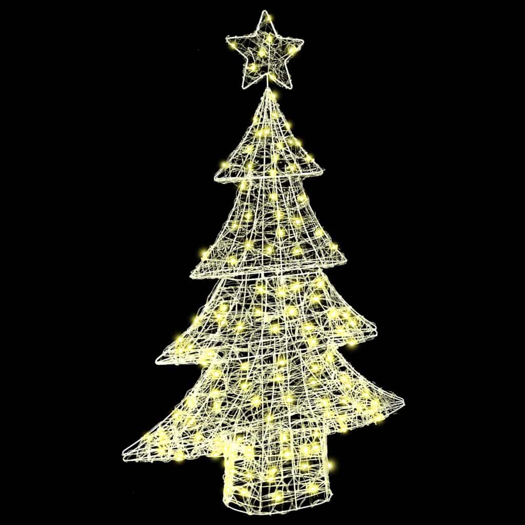 Albero di Natale con 100 LED-Luci decorative natalizie Bianco caldo 120 cm Acrilico 561698