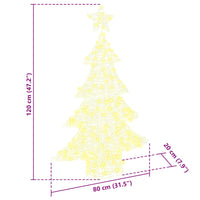 Albero di Natale con 100 LED Bianco caldo 120 cm Acrilico 42018973