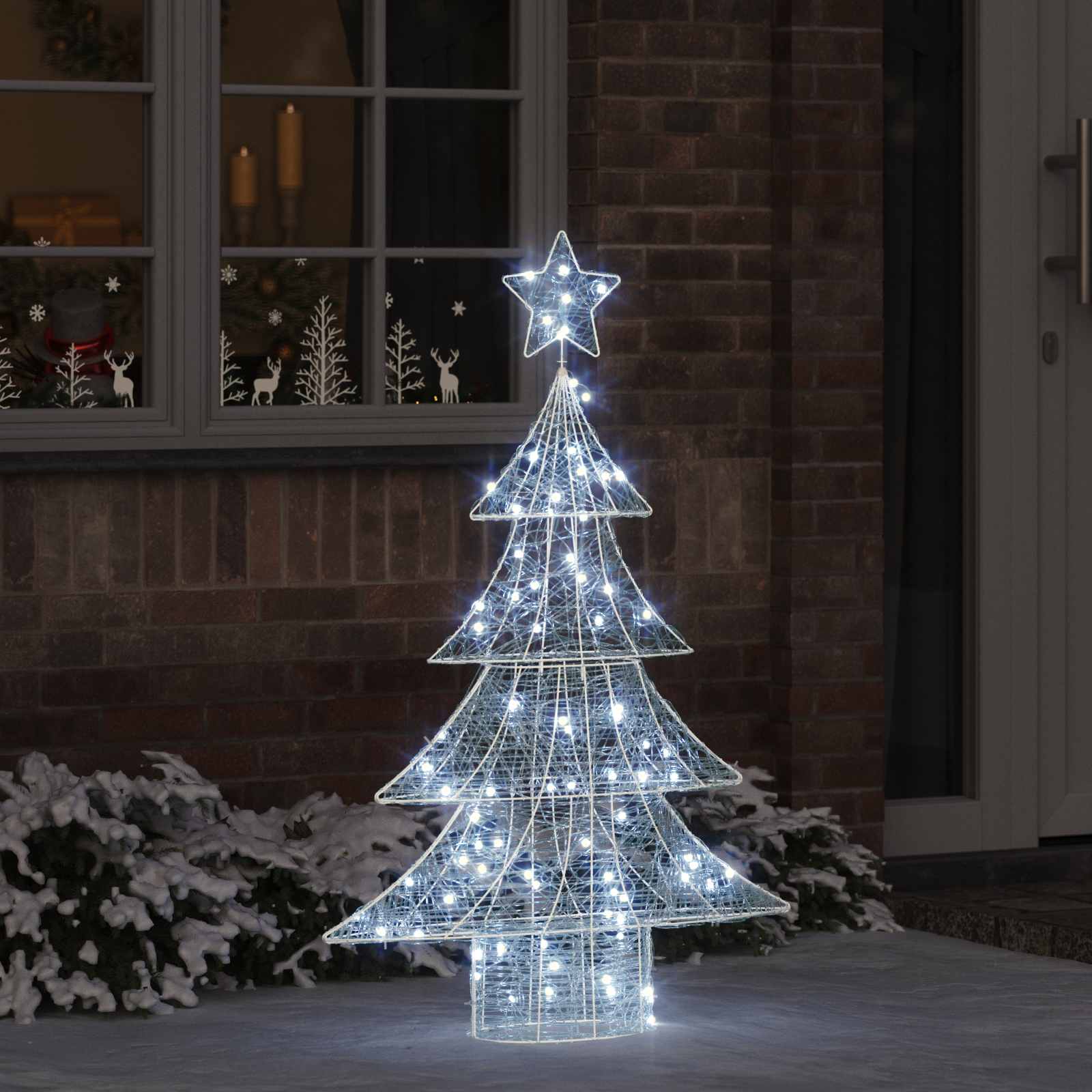 Albero di Natale con 100 LED Bianco freddo 122 cm Acrilico 42018974