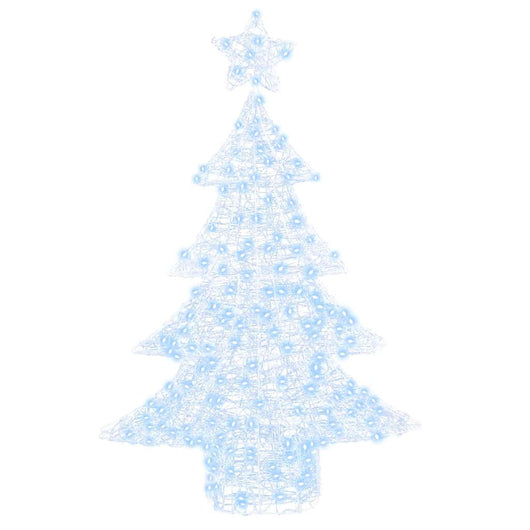 Albero di Natale con 100 LED-Luci decorative natalizie Bianco freddo 122 cm Acrilico