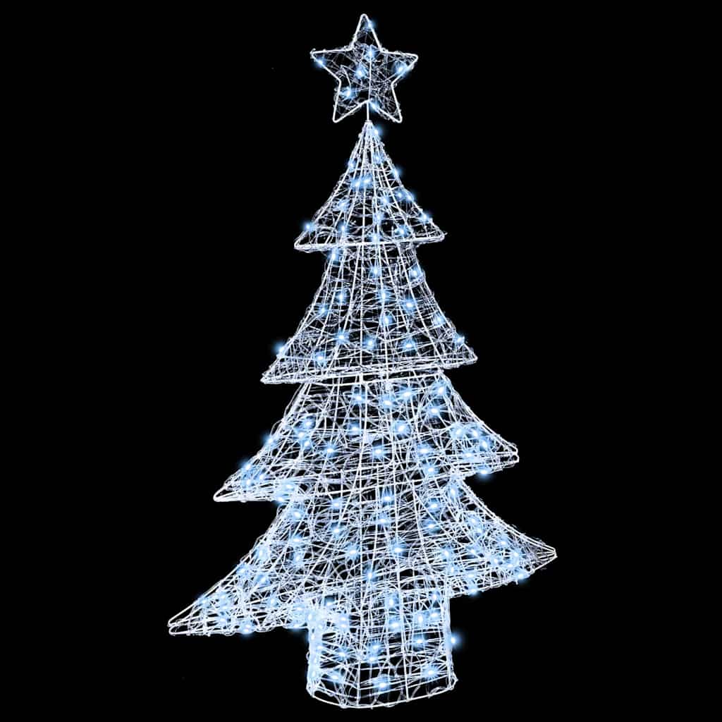 Albero di Natale con 100 LED-Luci decorative natalizie Bianco freddo 122 cm Acrilico