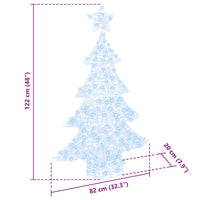 Albero di Natale con 100 LED-Luci decorative natalizie Bianco freddo 122 cm Acrilico